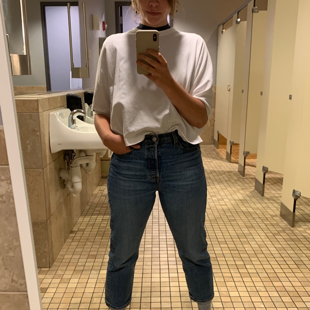 Zara White Puff Sleeve T Shirt